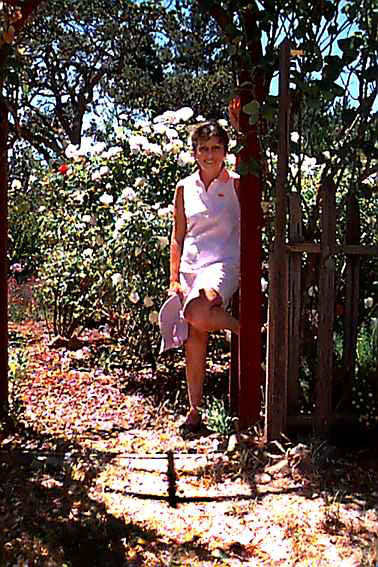 Photo of Anita Hoffman in her Secret Garden