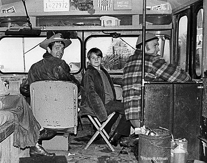 Photo- Ken Babbs and Ken Kesey ~ On the Bus